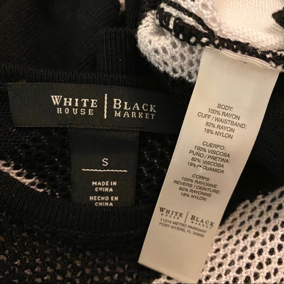 NWOT 💫 WHBM Black White Stitched Pullover - Picture 5 of 7